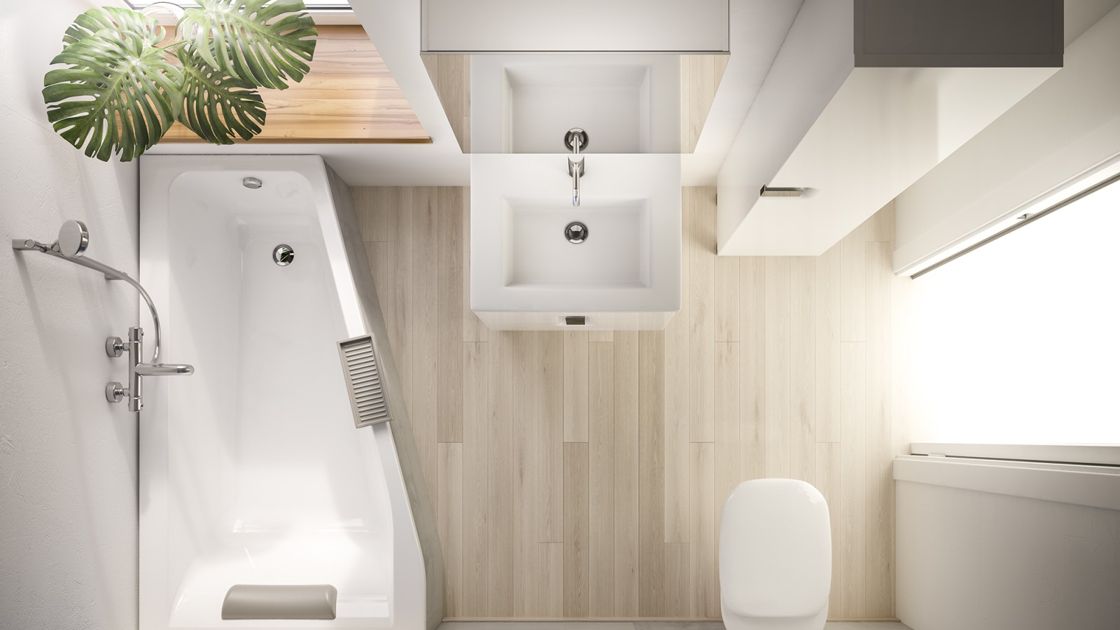 Kúpeľňa s malým pôdorysom Kúpeľňa s malým pôdorysom