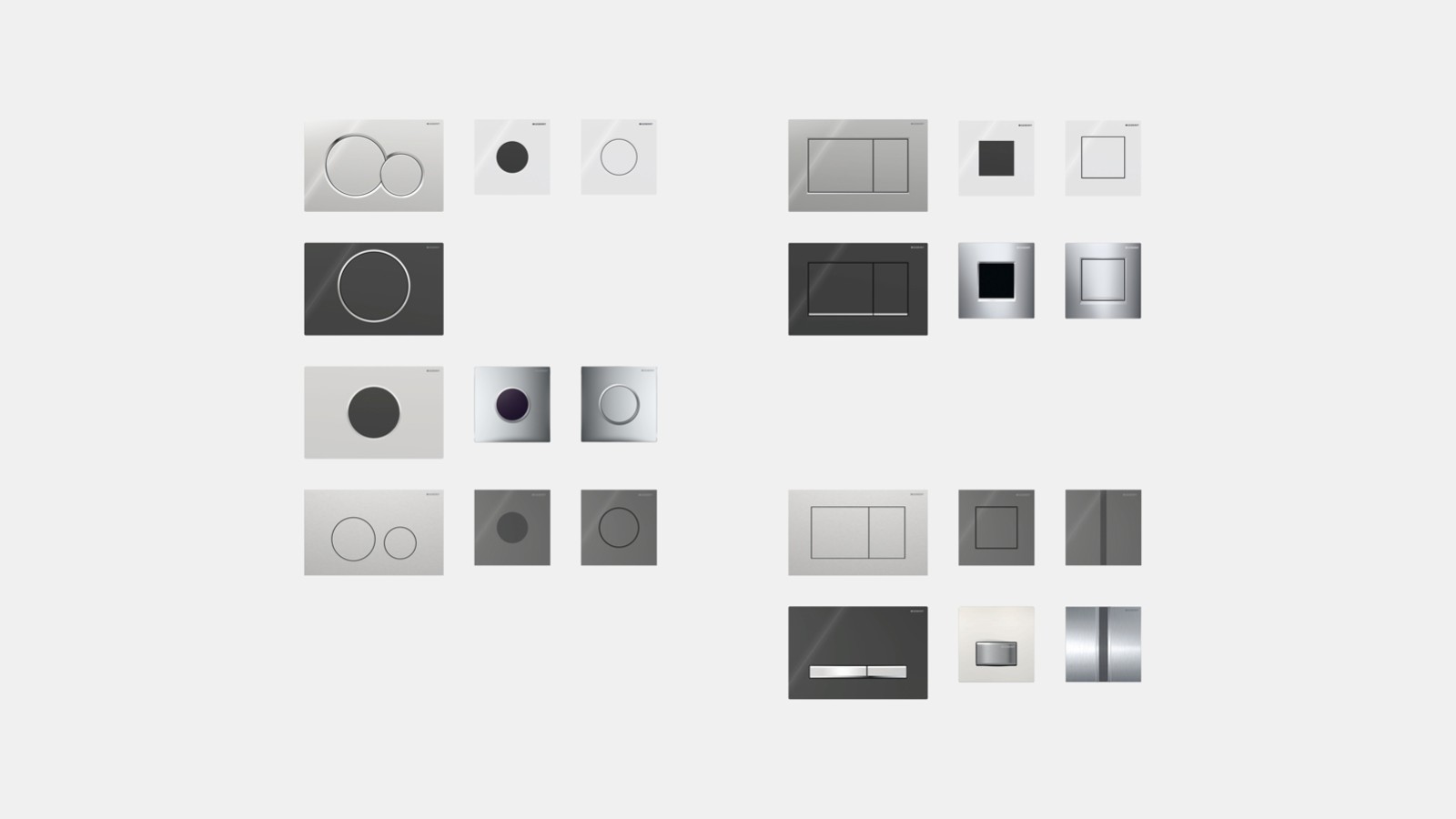 Ovládacie tlačidlá pre WC a ovládacie prvky splachovania pisoárov a krycie dosky Geberit