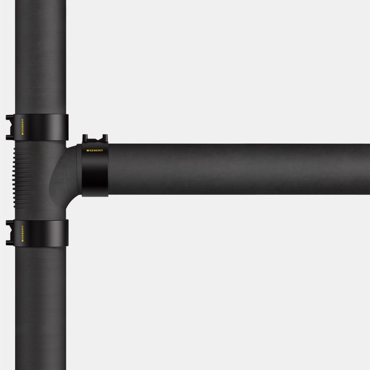 Zvislé potrubie Geberit Silent-db20 prepojené s podlahovým potrubím Zvislé potrubie Geberit Silent-db20 prepojené s podlahovým potrubím