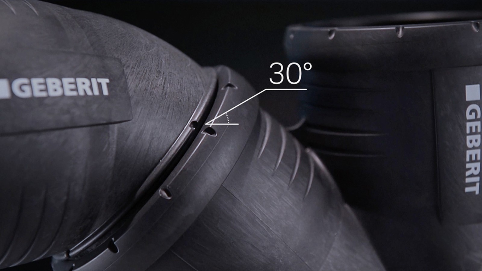 30° značky na tvarovkách Geberit Silent-Pro 30° značky na tvarovkách Geberit Silent-Pro