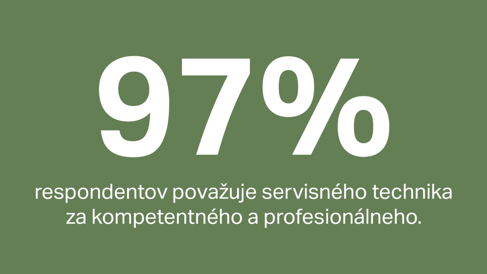 97 % zákazníkov považuje servisného technika za skúseného a profesionálneho