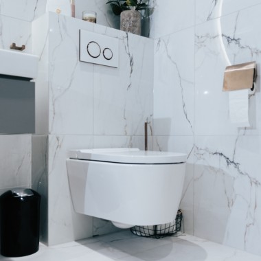 Sprchovacie WC Geberit AquaClean v kombinácii s ovládacím tlačidlom Sigma21