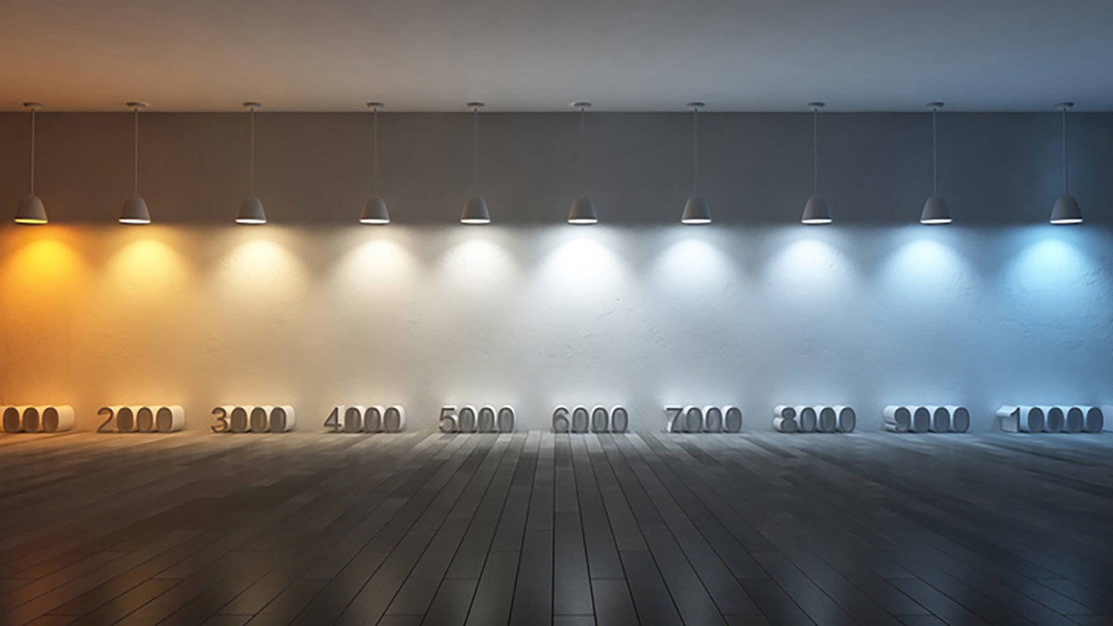 Ilustrácia teploty svetla s rôznymi hodnotami v kelvinoch (© iStock.com/SuriyaKK) Ilustrácia teploty svetla s rôznymi hodnotami v kelvinoch (© iStock.com/SuriyaKK)