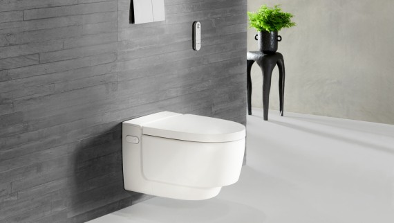 Geberit AquaClean Mera v bielej farbe s diaľkovým ovládaním Sigma70 Geberit AquaClean Mera v bielej farbe s diaľkovým ovládaním Sigma70