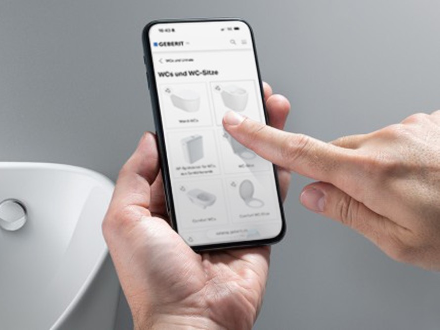 Produktový katalóg Geberit - snímka obrazovky