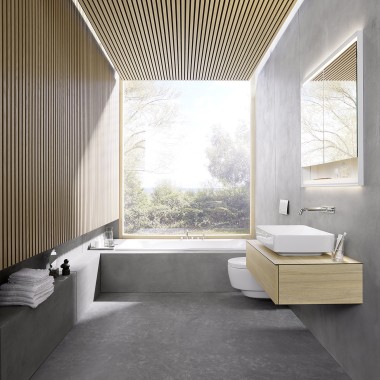 Víťazný návrh kúpeľne 6x6 od dánskej architektonickej spoločnosti Bjerg Arkitektur (© Geberit)