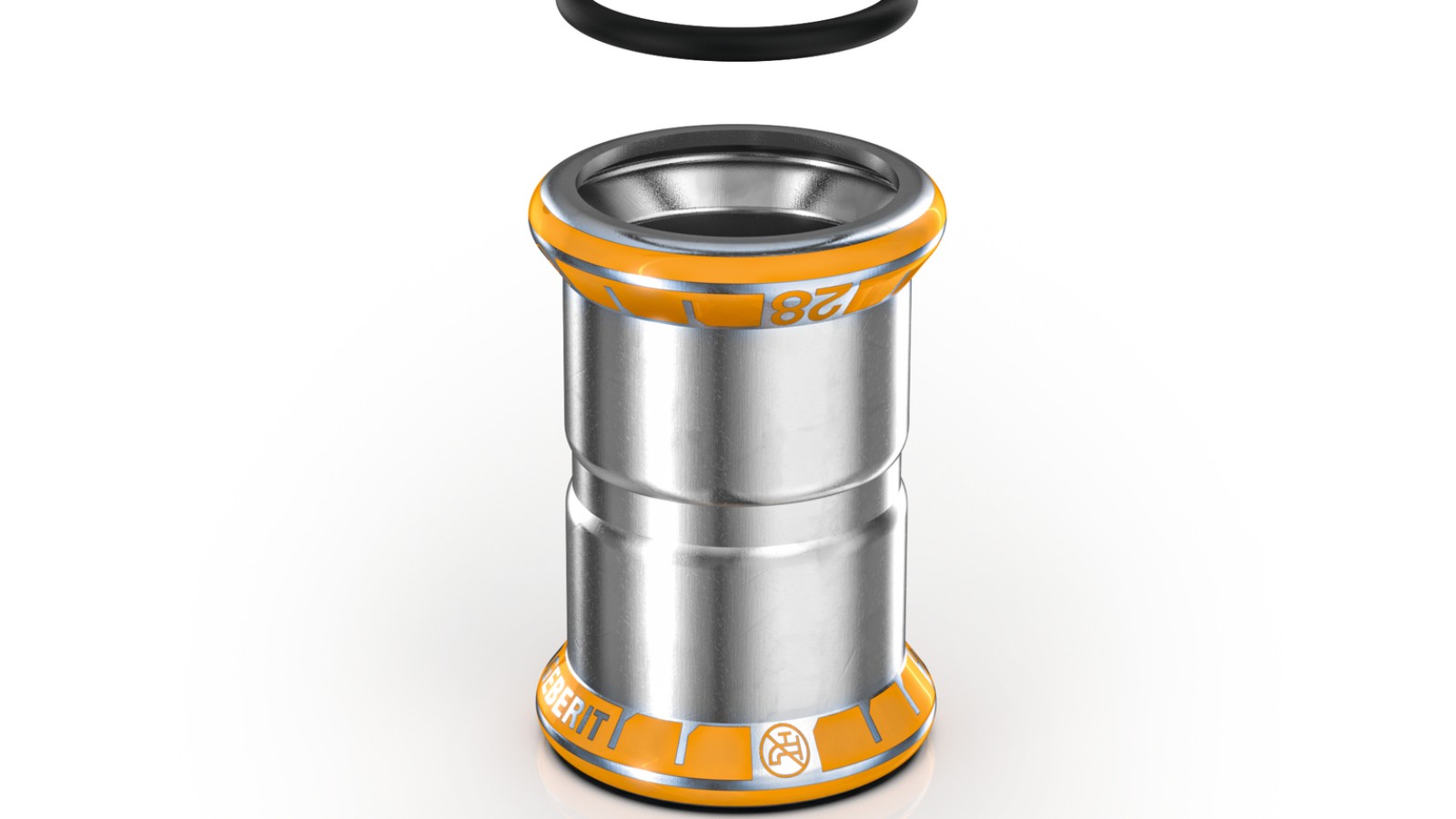 Armatúra Geberit Mapress s oranžovým indikátorom zlisovania Armatúra Geberit Mapress s oranžovým indikátorom zlisovania