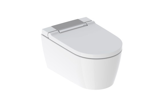 Geberit AquaClean Sela s lesklým chrómovým dizajnovým krytom Geberit AquaClean Sela s lesklým chrómovým dizajnovým krytom