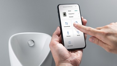 Geberit Control App s ovládacím tlačidlom