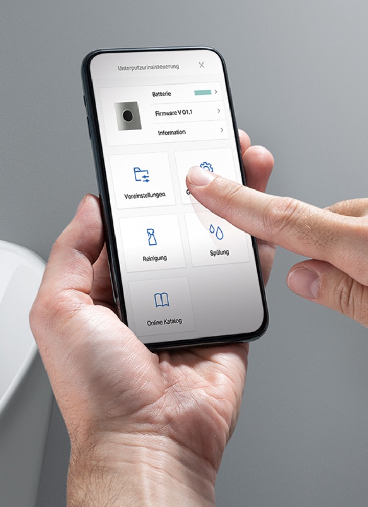 Aplikácia Geberit Control ovláda sanitárne zariadenia Aplikácia Geberit Control ovláda sanitárne zariadenia
