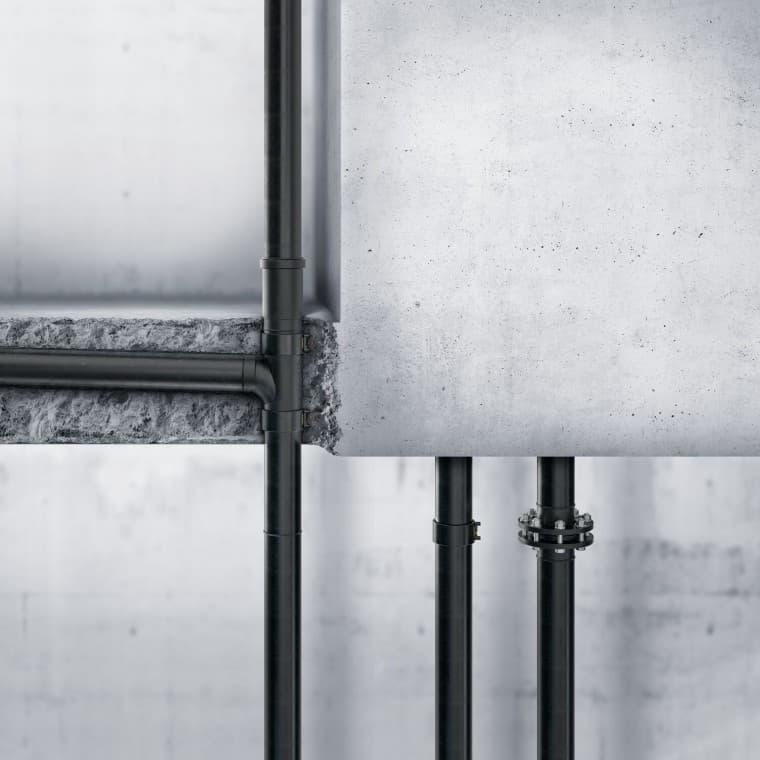 Geberit PE je možné položiť aj do betónu Geberit PE je možné položiť aj do betónu