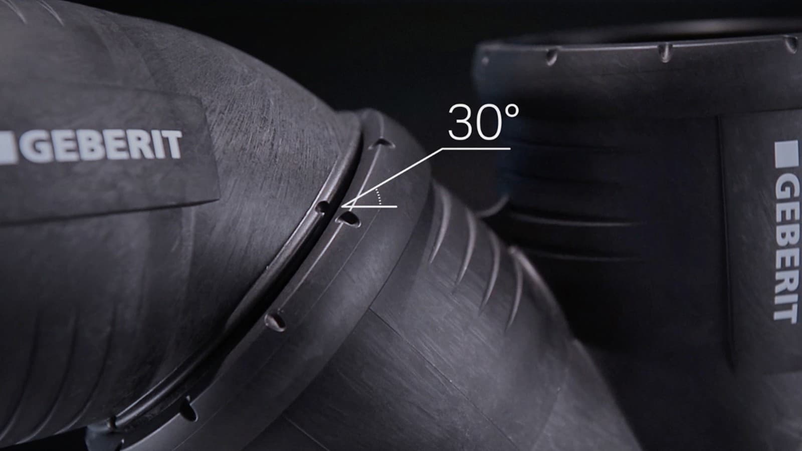 30° značky na tvarovkách Geberit Silent-Pro 30° značky na tvarovkách Geberit Silent-Pro