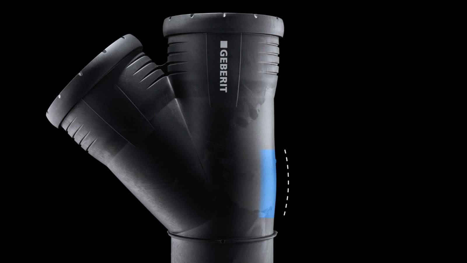 Kanalizačný systém Geberit Silent-Pro: hrubšie steny v miestach nárazu Kanalizačný systém Geberit Silent-Pro: hrubšie steny v miestach nárazu