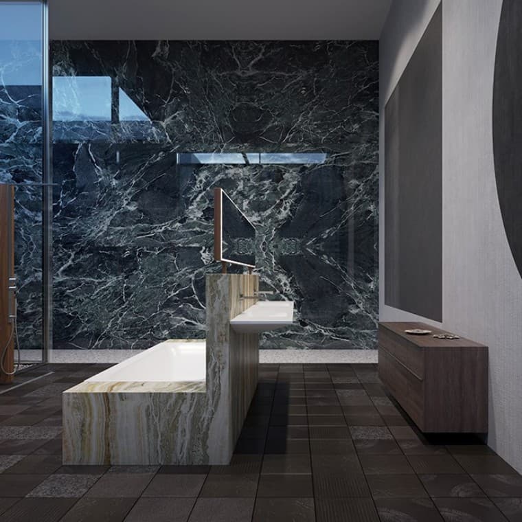 Vaňa Geberit Tawa a kúpeľňová séria Geberit ONE sa postarali o ucelený a vkusne zladený interiér (© Bloomrealities / HTA für H.O.M.E. Haus 2022) Vaňa Geberit Tawa a kúpeľňová séria Geberit ONE sa postarali o ucelený a vkusne zladený interiér (© Bloomrealities / HTA für H.O.M.E. Haus 2022)