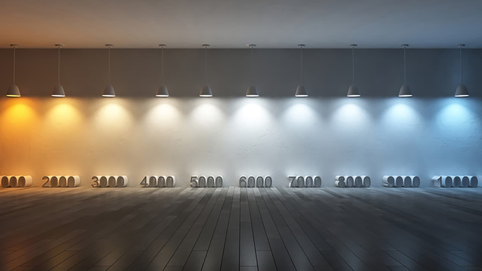 Ilustrácia teploty svetla s rôznymi hodnotami v kelvinoch (© iStock.com/SuriyaKK) Ilustrácia teploty svetla s rôznymi hodnotami v kelvinoch (© iStock.com/SuriyaKK)